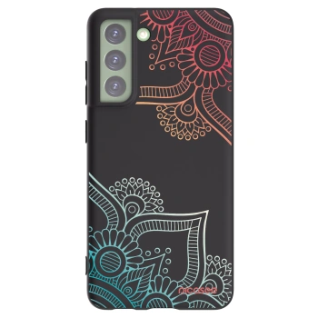 Picasee silikónový čierny obal pre Samsung Galaxy S21 FE 5G - Kvetinový vzor