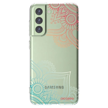 Picasee silikónový prehľadný obal pre Samsung Galaxy S21 FE 5G - Kvetinový vzor