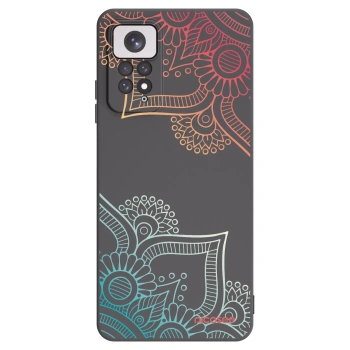 Picasee silikónový čierny obal pre Xiaomi Redmi Note 11 - Kvetinový vzor