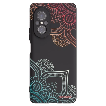Picasee silikónový čierny obal pre Huawei Nova 9 SE - Kvetinový vzor