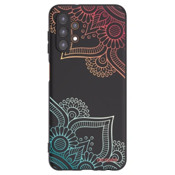 Picasee silikónový čierny obal pre Samsung Galaxy A13 4G A135 - Kvetinový vzor