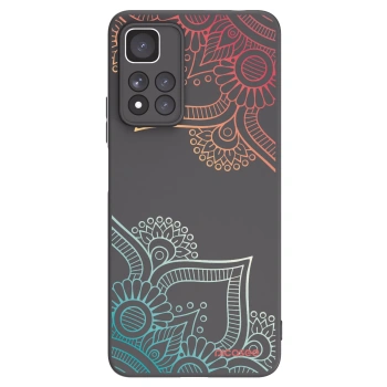 Picasee silikónový čierny obal pre Xiaomi Redmi Note 11 Pro+ 5G - Kvetinový vzor