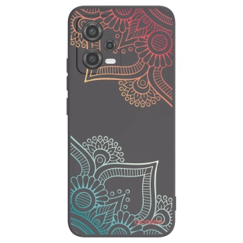 Picasee silikónový čierny obal pre Xiaomi Poco X5 - Kvetinový vzor