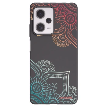 Picasee silikónový čierny obal pre Xiaomi Redmi Note 12 Pro+ 5G - Kvetinový vzor