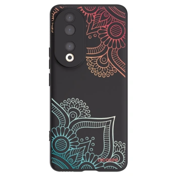 Picasee silikónový čierny obal pre Honor 90 5G - Kvetinový vzor