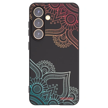 Picasee silikónový čierny obal pre Samsung Galaxy S24 S921B 5G - Kvetinový vzor