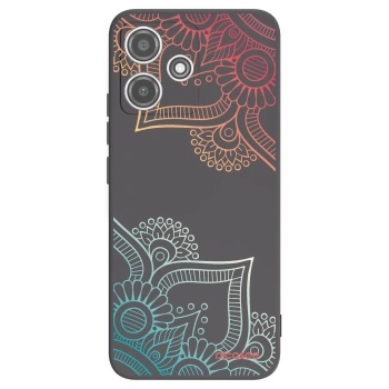 Picasee silikónový čierny obal pre Xiaomi Redmi 12 5G - Kvetinový vzor