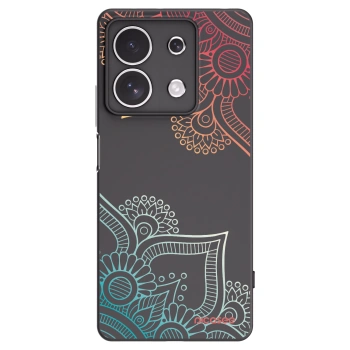 Picasee silikónový čierny obal pre Xiaomi Redmi Note 13 4G - Kvetinový vzor