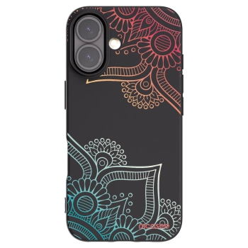 Picasee silikónový čierny obal pre Apple iPhone 16 - Kvetinový vzor