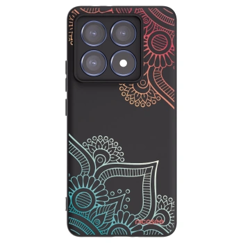 Picasee silikónový čierny obal pre Xiaomi 14T Pro - Kvetinový vzor