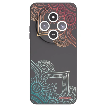 Picasee silikónový čierny obal pre Xiaomi Redmi 14C - Kvetinový vzor