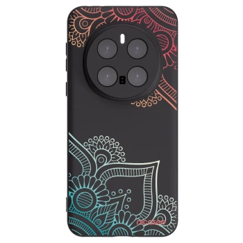 Picasee silikónový čierny obal pre Honor Magic7 Pro 5G - Kvetinový vzor