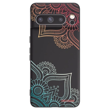 Picasee silikónový čierny obal pre Google Pixel 8 Pro - Kvetinový vzor