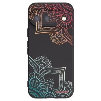 Picasee silikónový čierny obal pre Google Pixel 9 - Kvetinový vzor