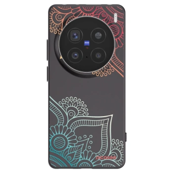 Picasee silikónový čierny obal pre Vivo X200 Pro - Kvetinový vzor