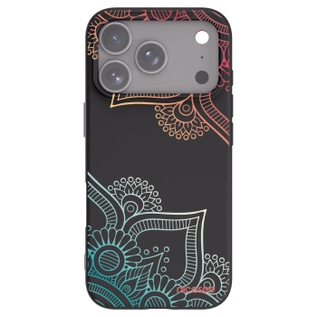Picasee silikónový čierny obal pre Apple iPhone 17 Pro - Kvetinový vzor