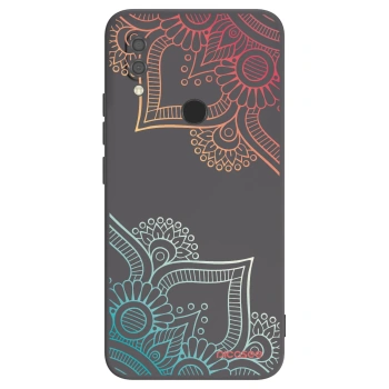 Picasee silikónový čierny obal pre Xiaomi Redmi 7 - Kvetinový vzor