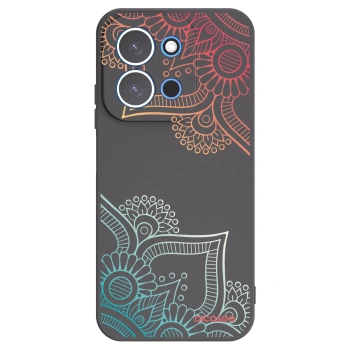 Picasee silikónový čierny obal pre Xiaomi Redmi 15C 4G - Kvetinový vzor