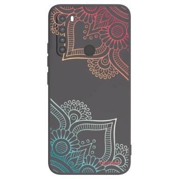 Picasee silikónový čierny obal pre Xiaomi Redmi Note 8 - Kvetinový vzor