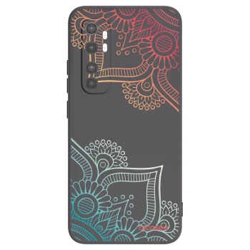 Picasee silikónový čierny obal pre Xiaomi Mi Note 10 Lite - Kvetinový vzor