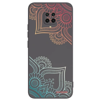 Picasee silikónový čierny obal pre Xiaomi Redmi Note 9S - Kvetinový vzor