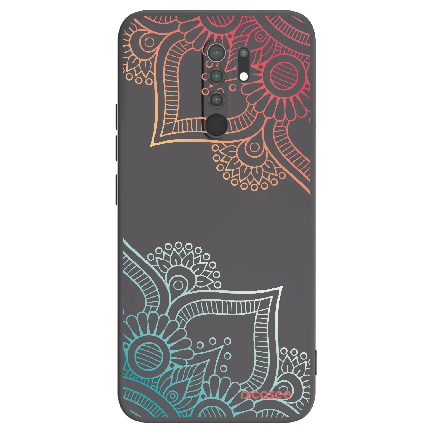 Picasee silikónový čierny obal pre Xiaomi Redmi 9 - Kvetinový vzor