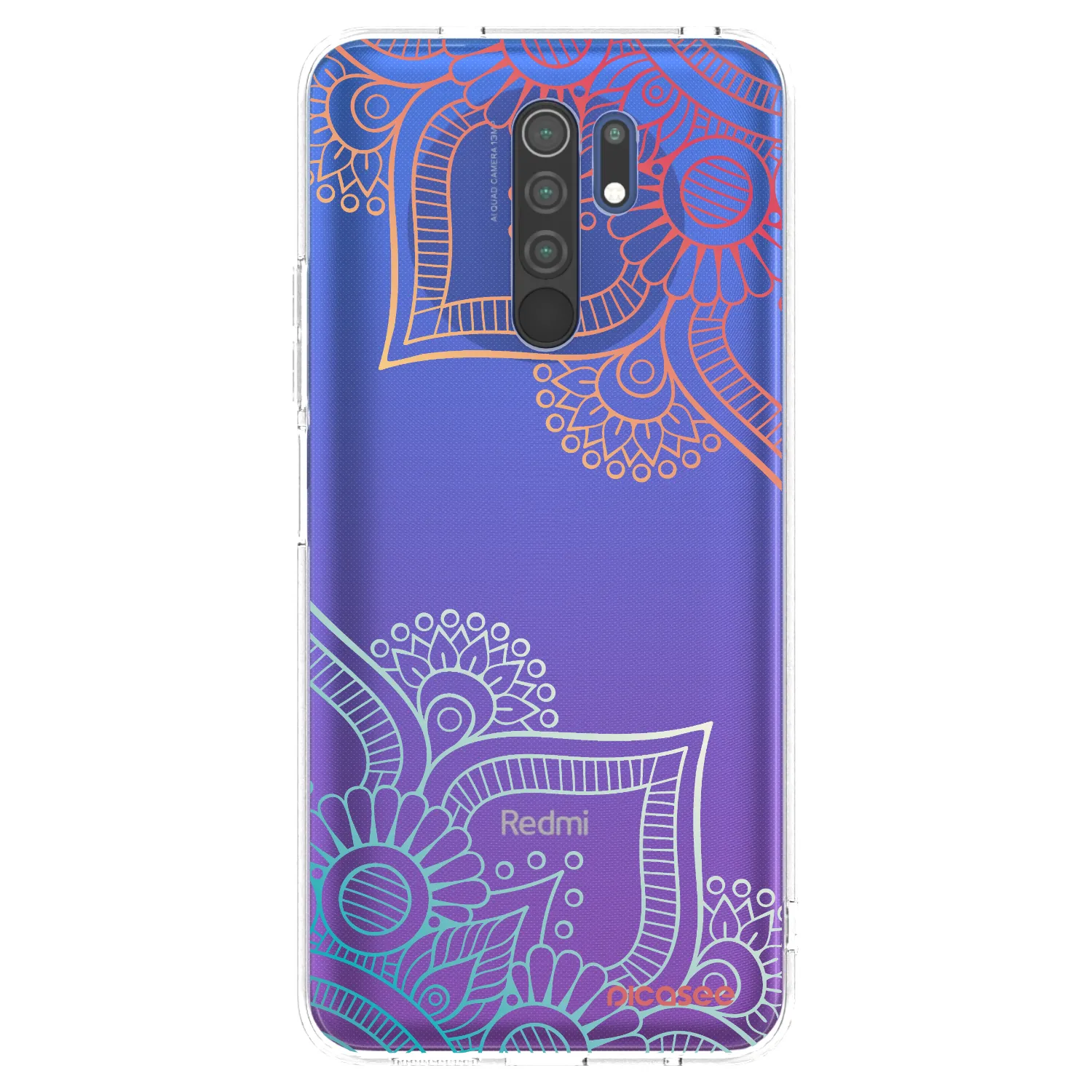 Picasee silikónový prehľadný obal pre Xiaomi Redmi 9 - Kvetinový vzor