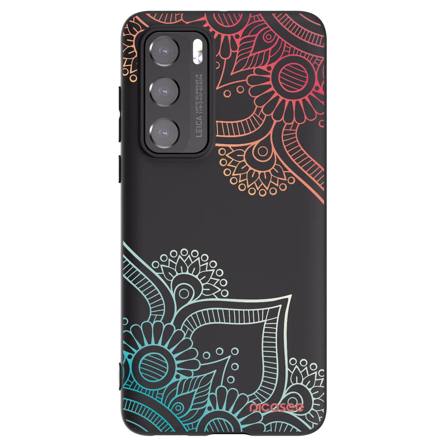 Picasee silikónový čierny obal pre Huawei P40 - Kvetinový vzor