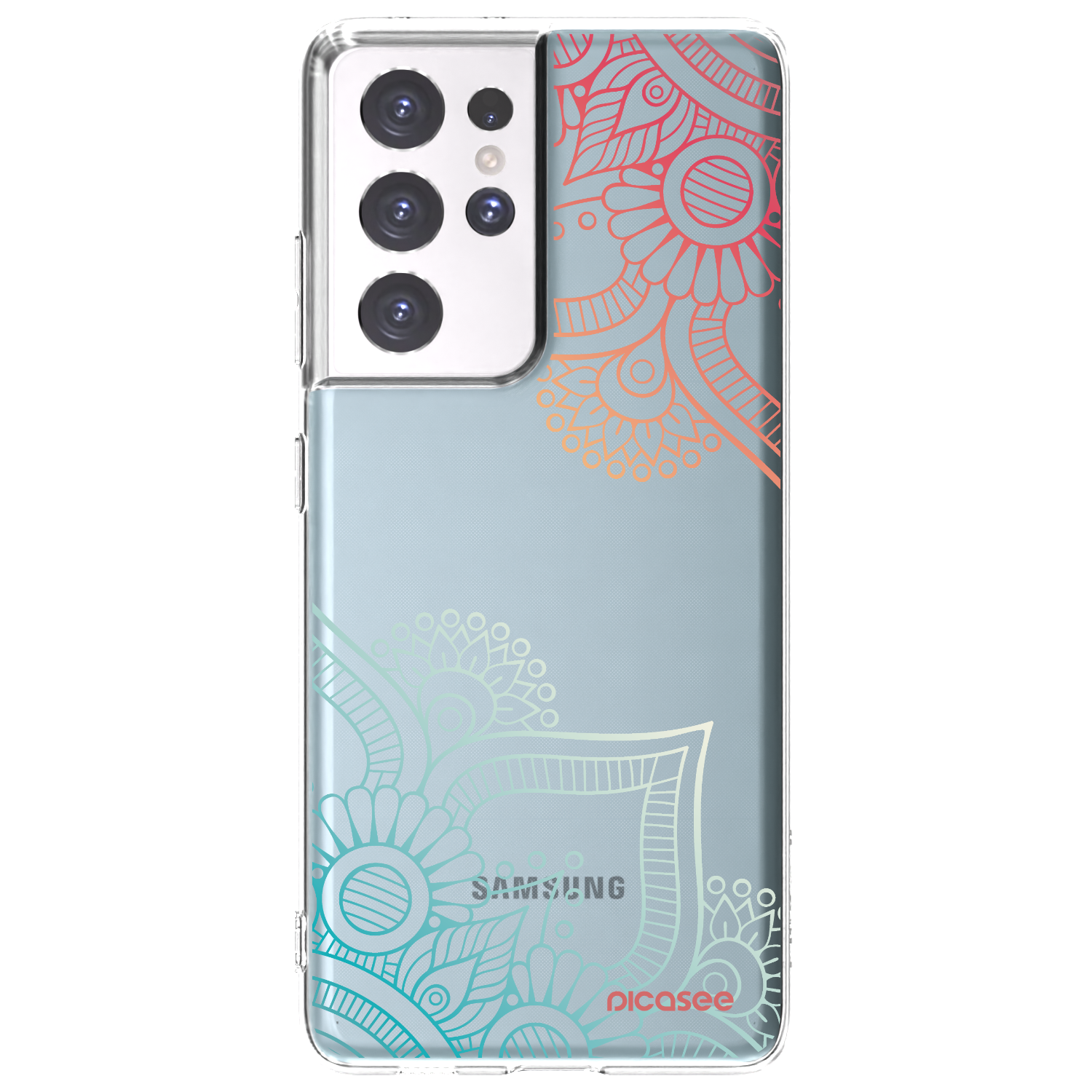 Picasee silikónový prehľadný obal pre Samsung Galaxy S21 Ultra 5G G998B - Kvetinový vzor