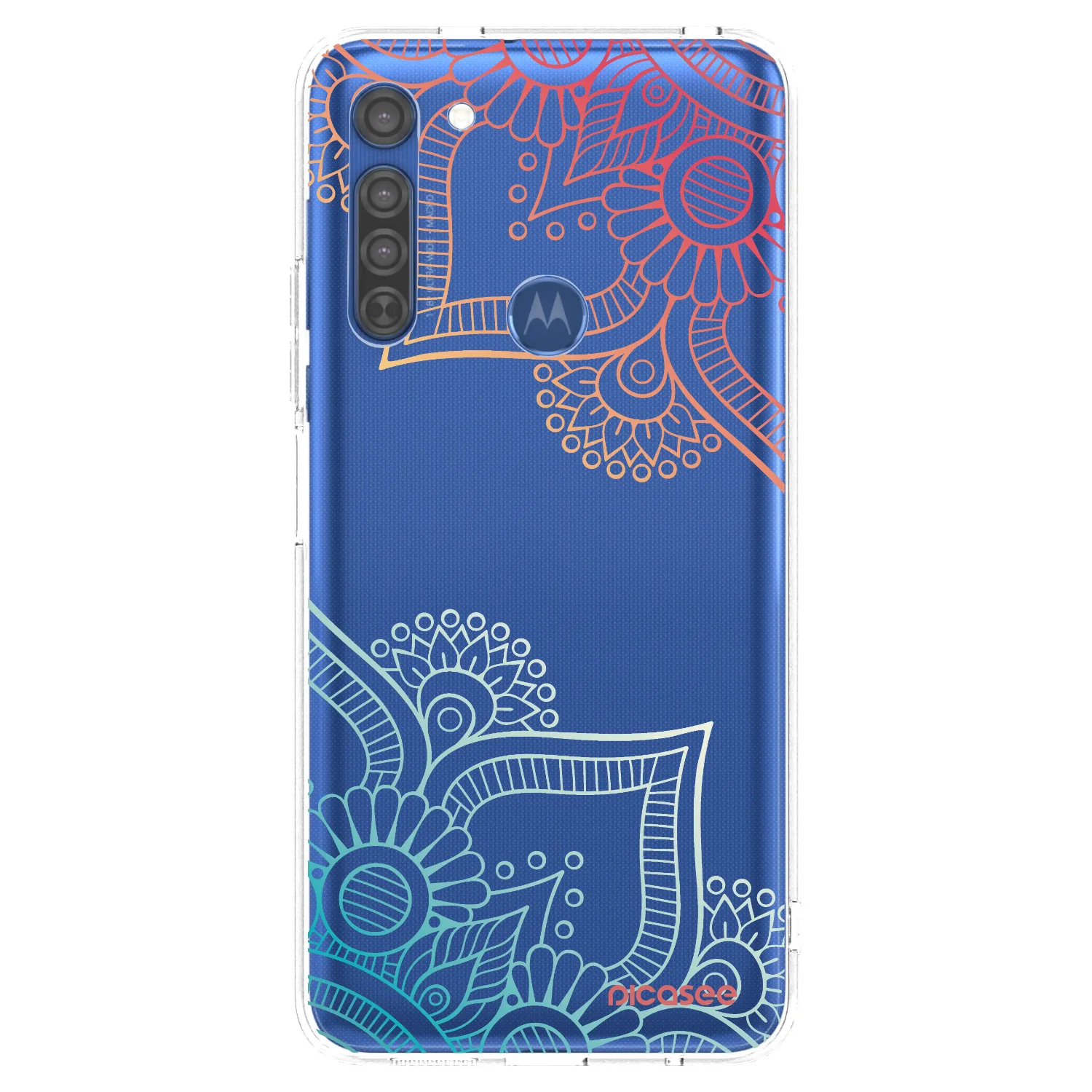 Picasee silikónový prehľadný obal pre Motorola Moto G8 - Kvetinový vzor