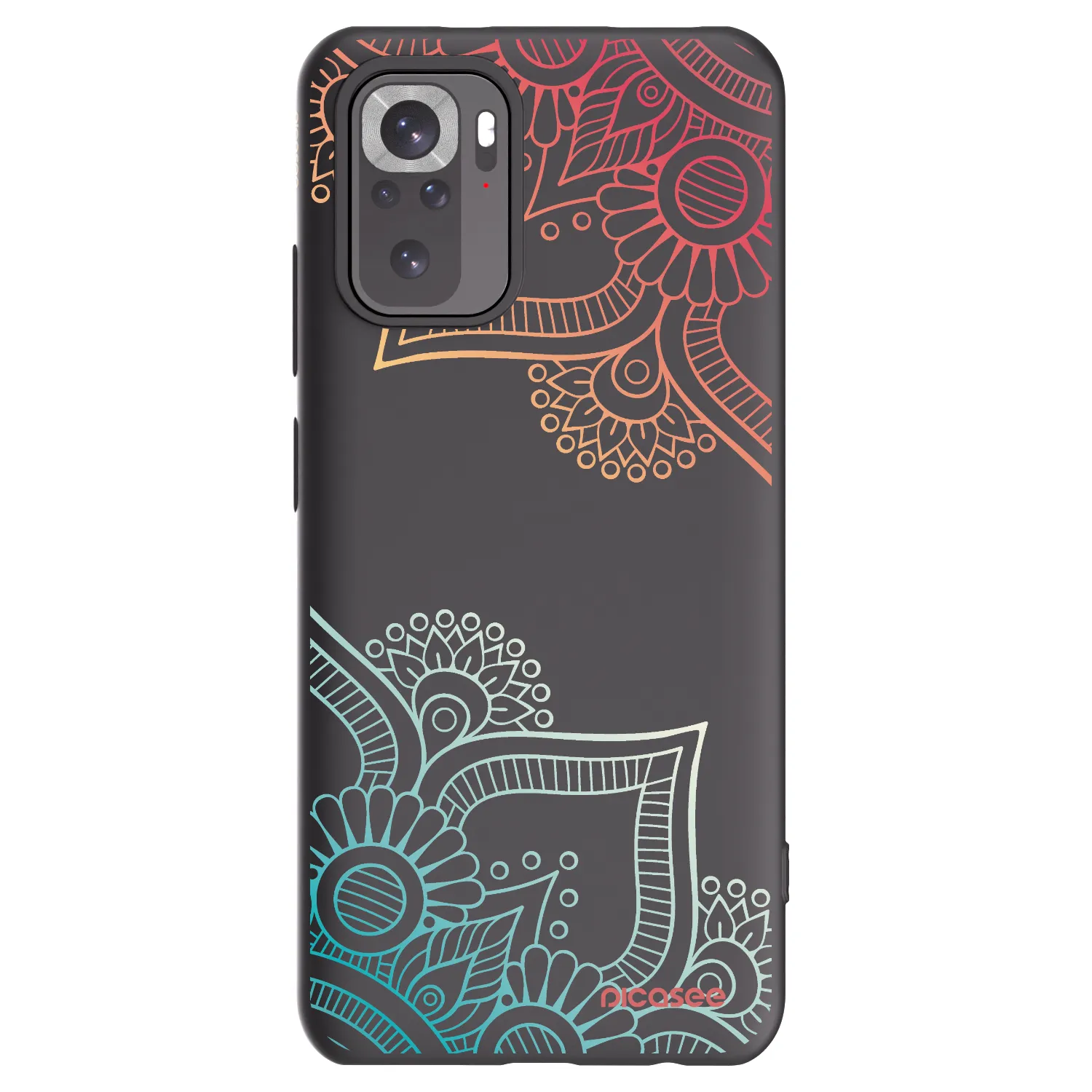 Picasee silikónový čierny obal pre Xiaomi Redmi Note 10 - Kvetinový vzor