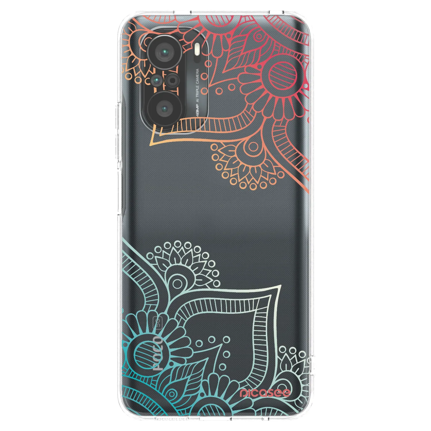 Picasee silikónový prehľadný obal pre Xiaomi Poco F3 - Kvetinový vzor