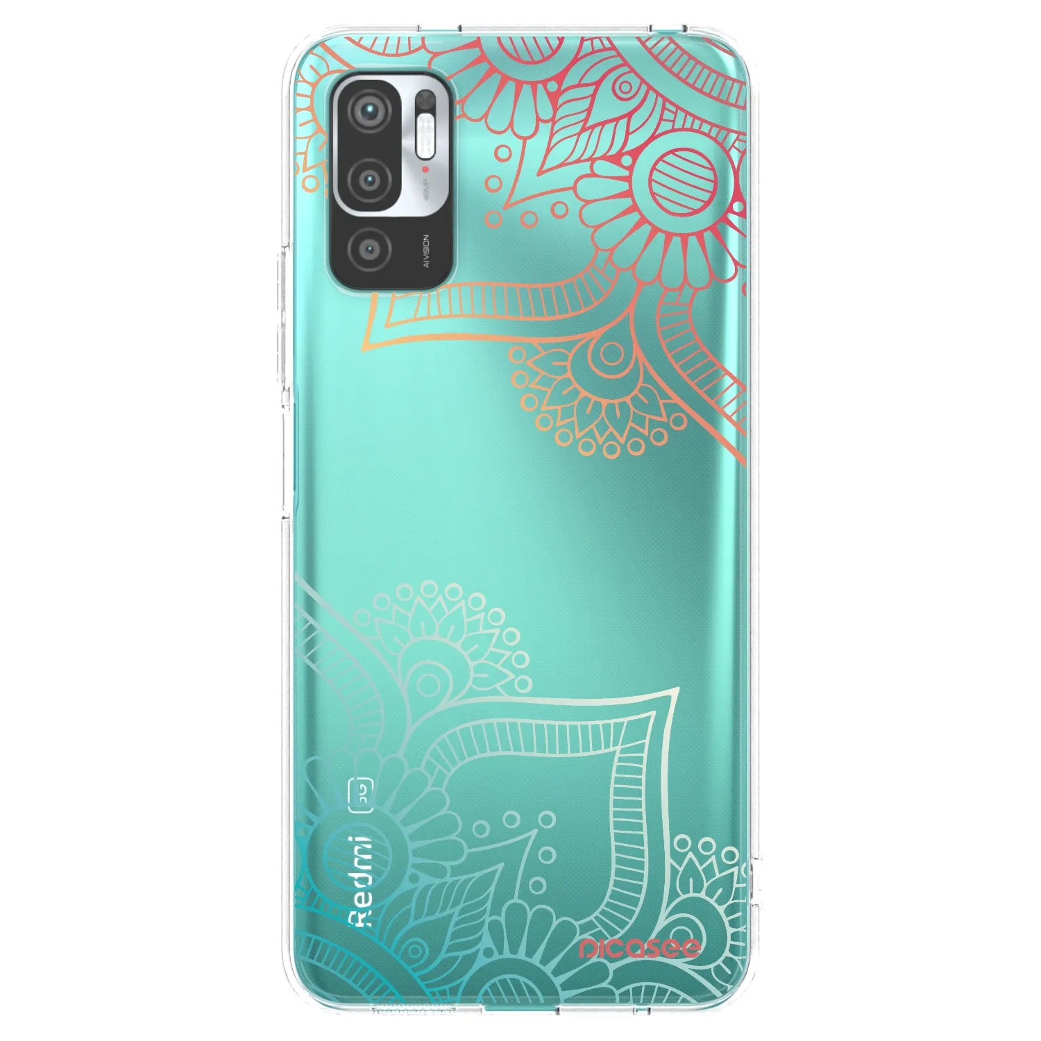 Picasee silikónový prehľadný obal pre Xiaomi Redmi Note 10 5G - Kvetinový vzor