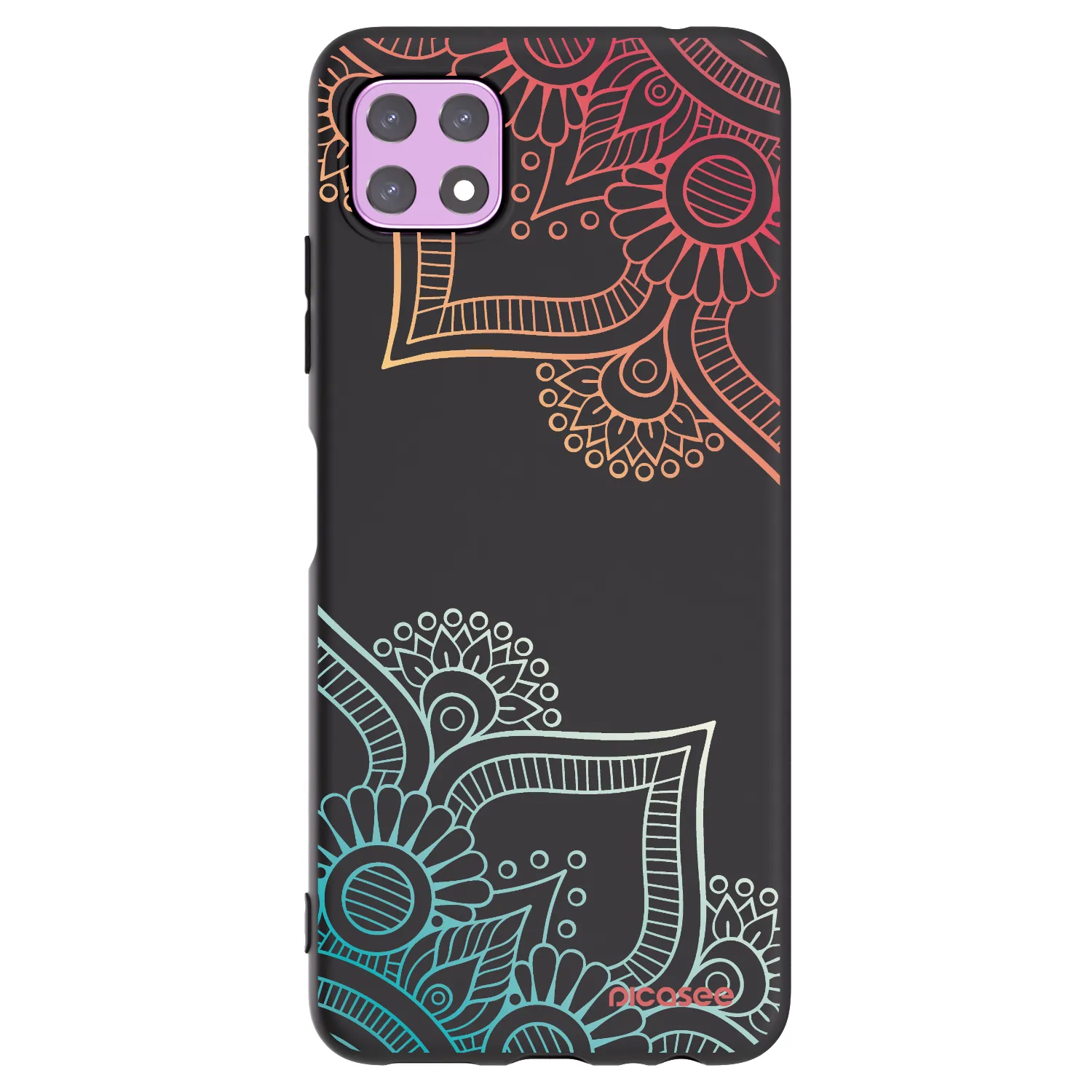 Picasee silikónový čierny obal pre Samsung Galaxy A22 A226B 5G - Kvetinový vzor