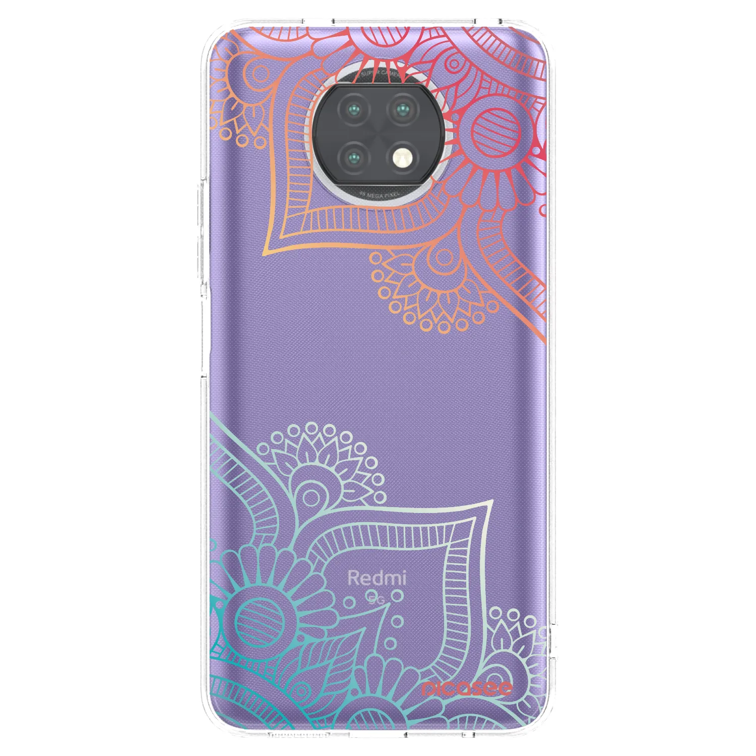 Picasee silikónový prehľadný obal pre Xiaomi Redmi Note 9T - Kvetinový vzor