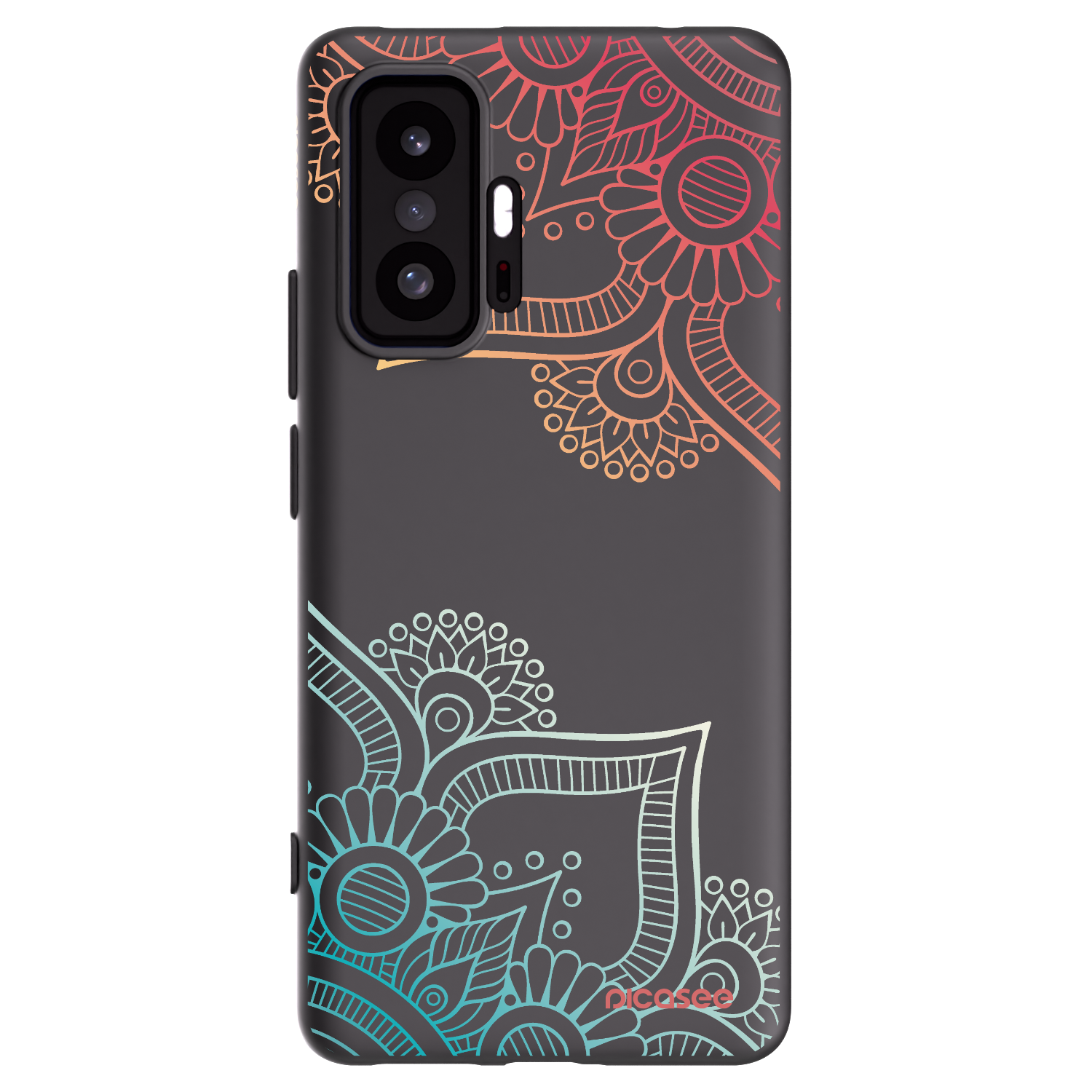 Picasee silikónový čierny obal pre Xiaomi 11T - Kvetinový vzor