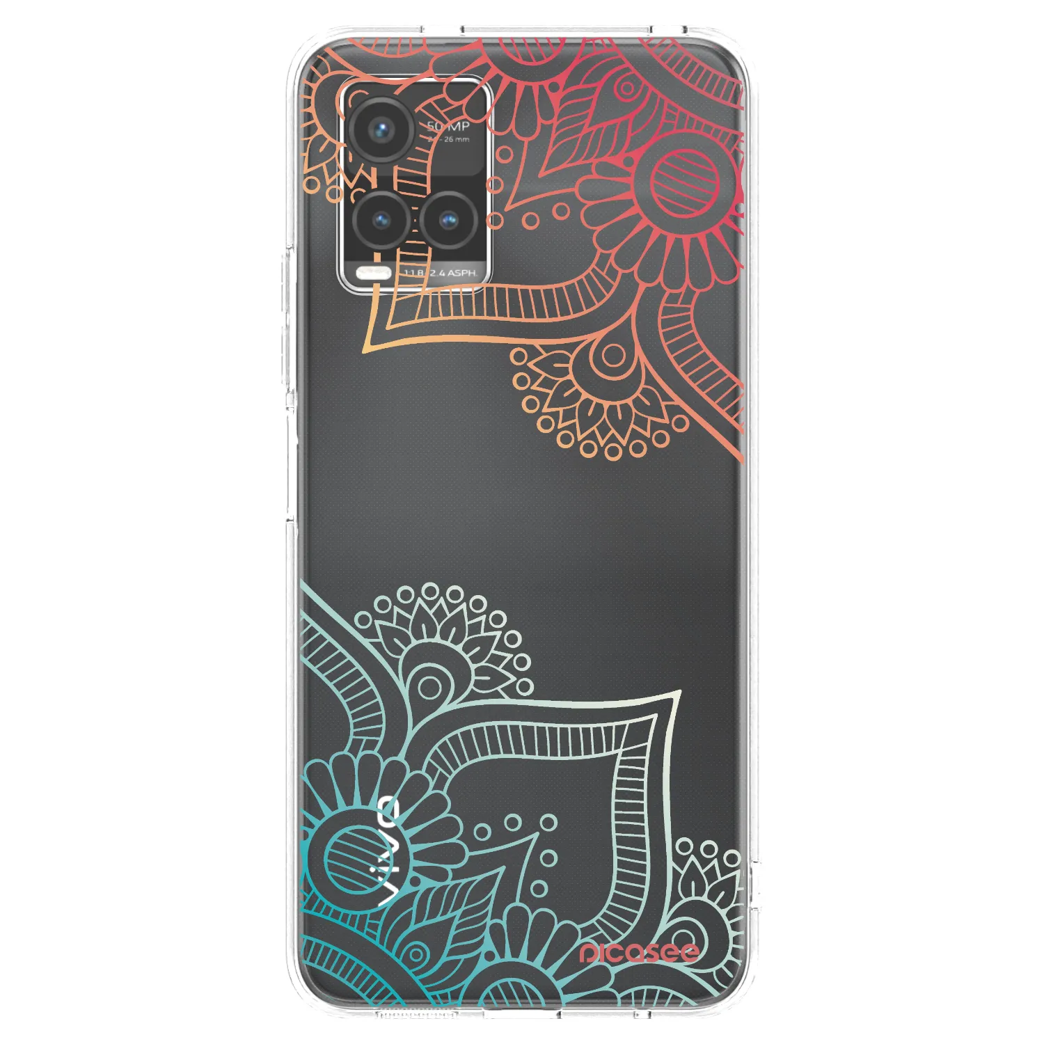 Picasee silikónový prehľadný obal pre Vivo Y33s - Kvetinový vzor