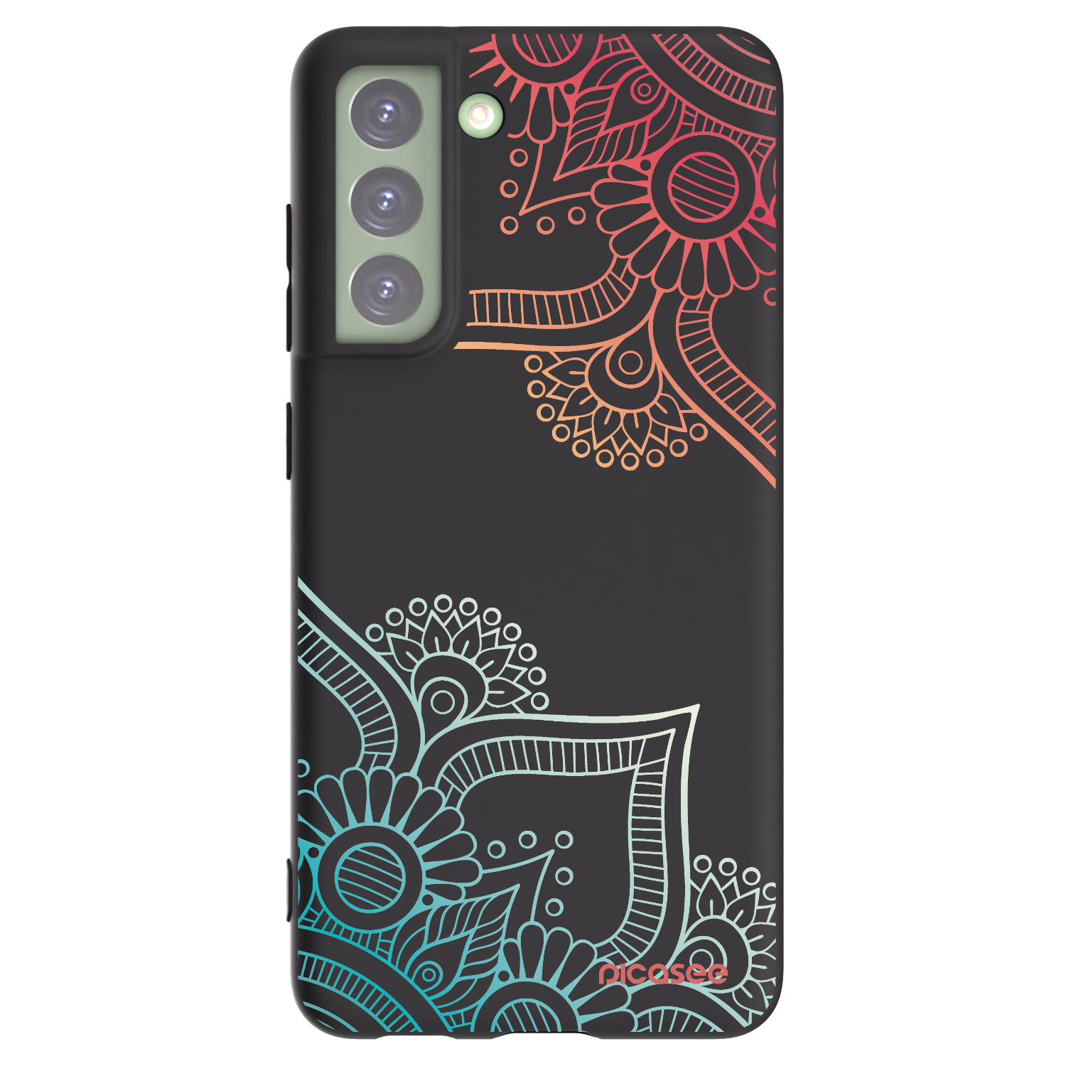 Picasee silikónový čierny obal pre Samsung Galaxy S21 FE 5G - Kvetinový vzor