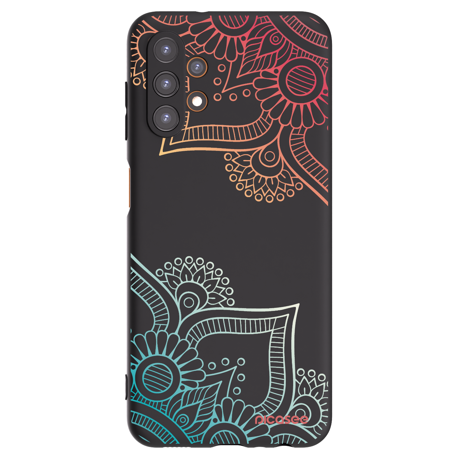 Picasee silikónový čierny obal pre Samsung Galaxy A13 4G A135 - Kvetinový vzor