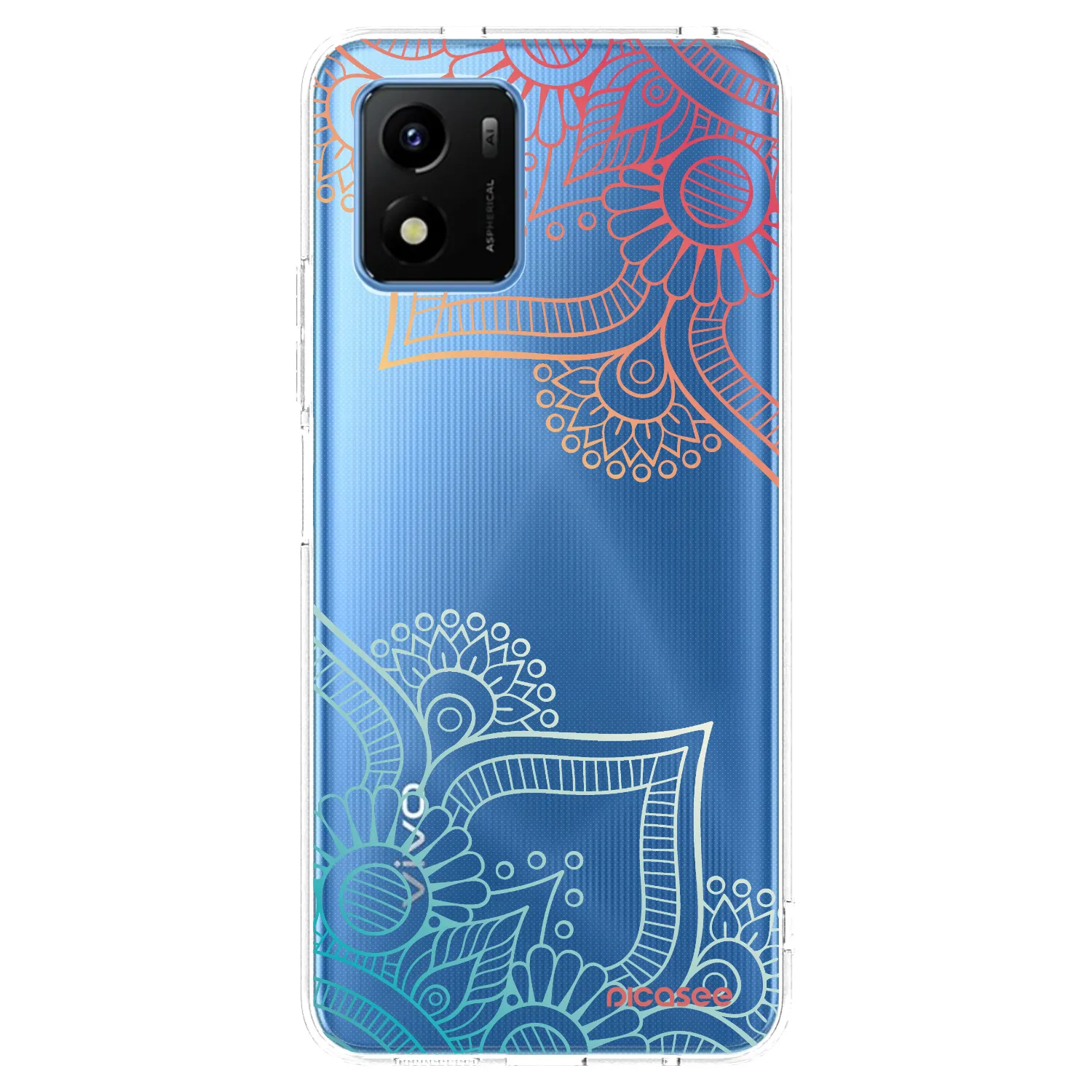 Picasee silikónový prehľadný obal pre Vivo Y01 - Kvetinový vzor