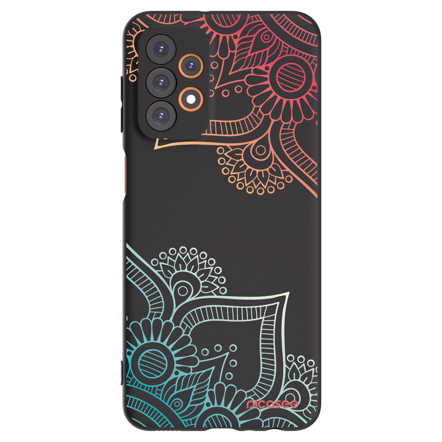 Picasee silikónový čierny obal pre Samsung Galaxy A23 A235F 4G - Kvetinový vzor