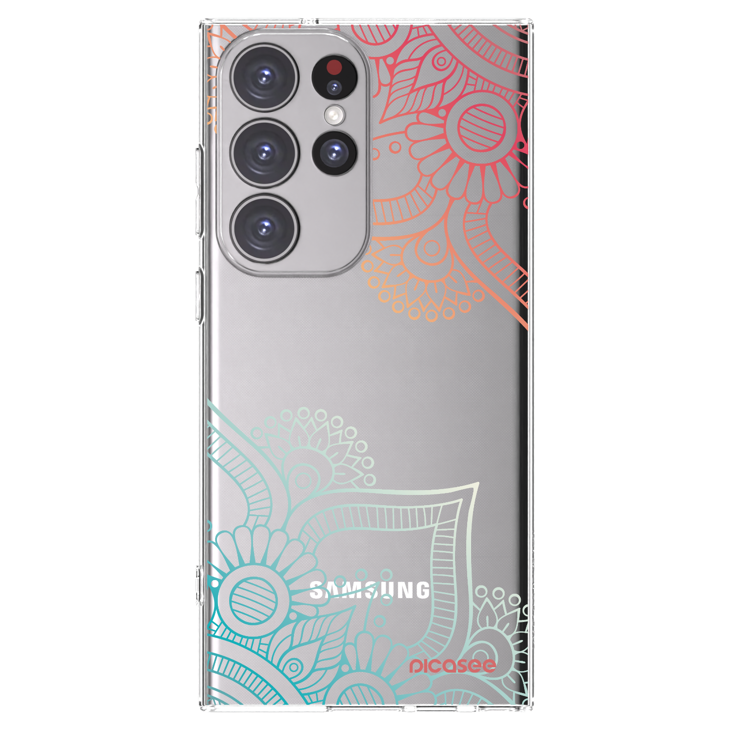 Picasee silikónový prehľadný obal pre Samsung Galaxy S23 Ultra 5G - Kvetinový vzor