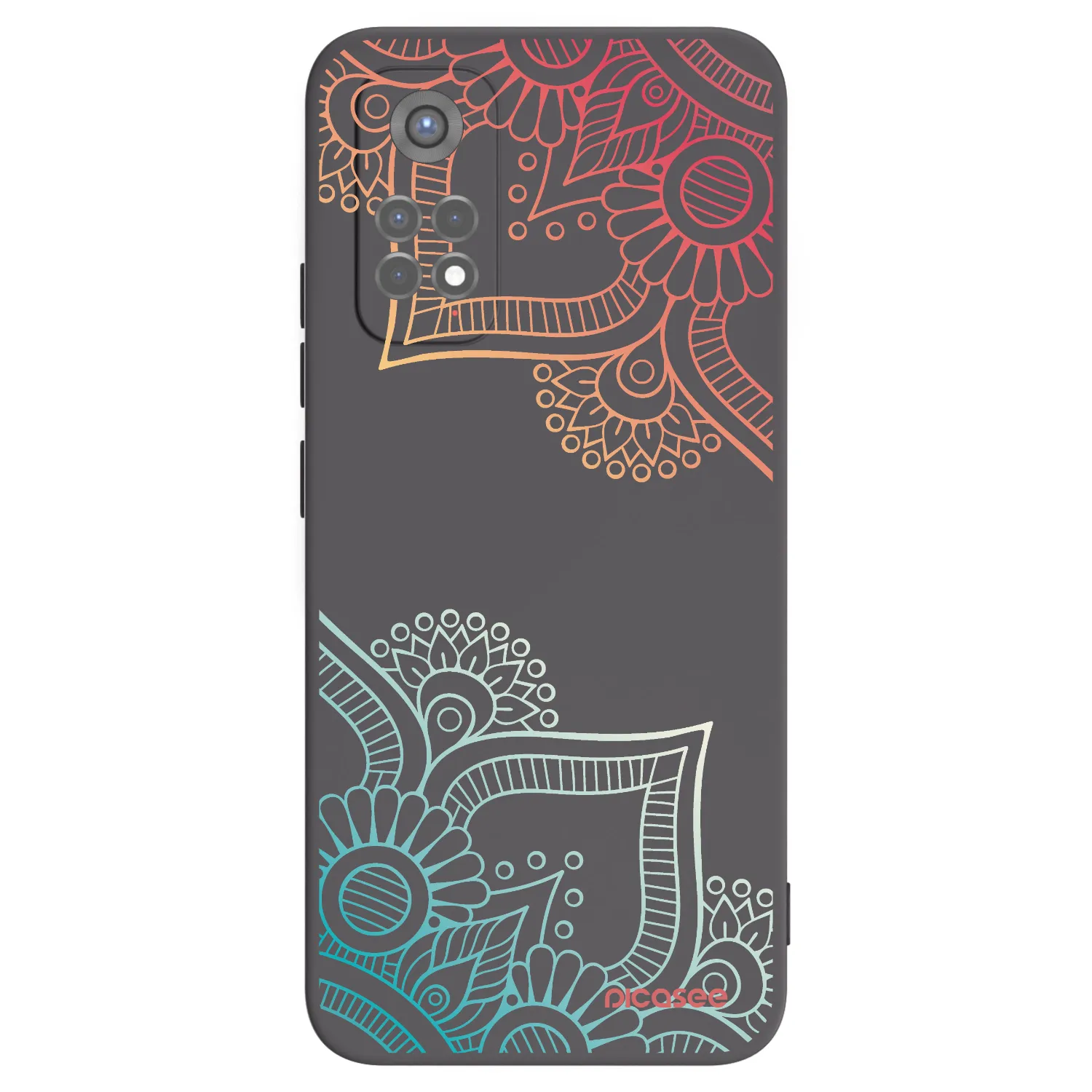 Picasee silikónový čierny obal pre Xiaomi Redmi Note 11S 5G - Kvetinový vzor