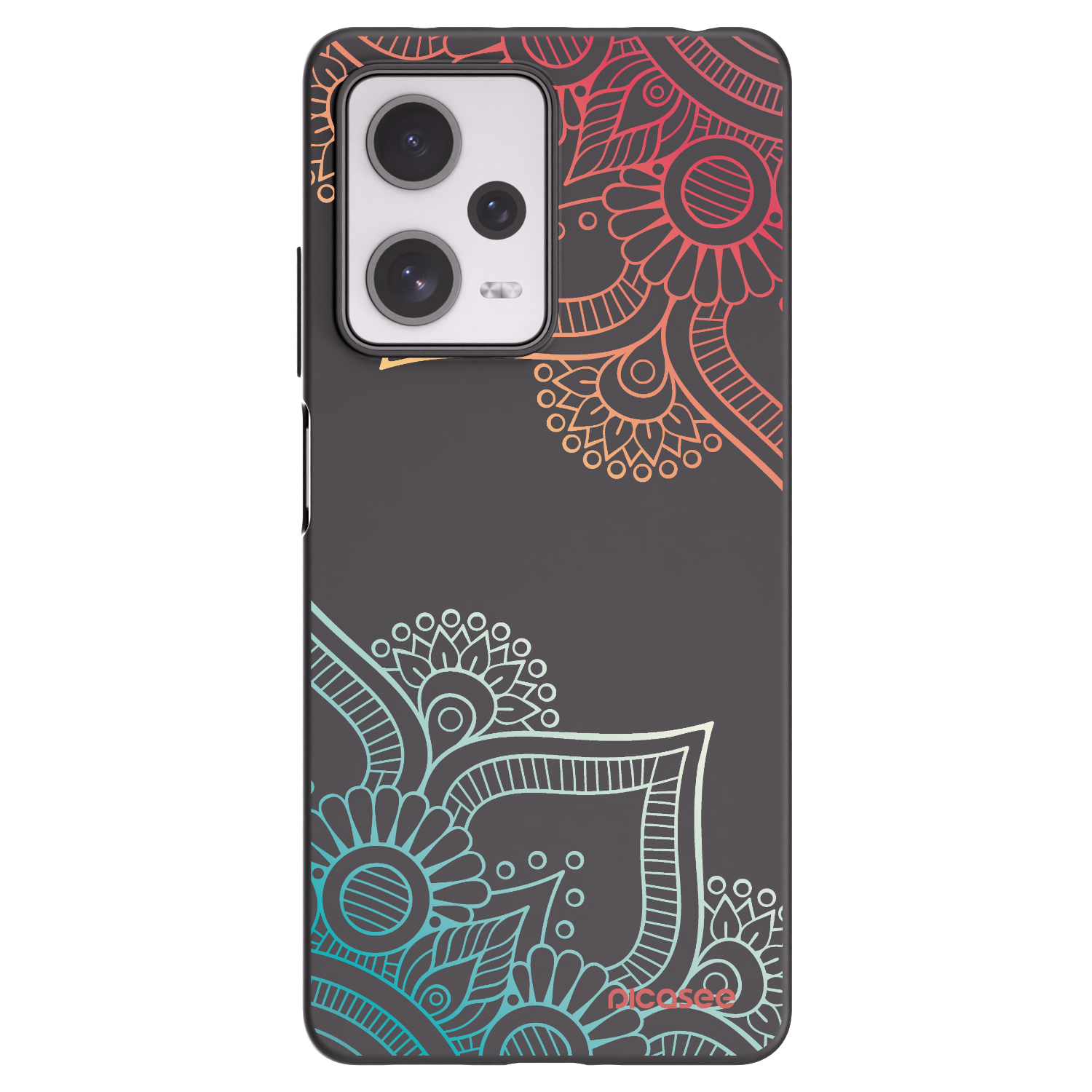 Picasee silikónový čierny obal pre Xiaomi Redmi Note 12 Pro+ 5G - Kvetinový vzor