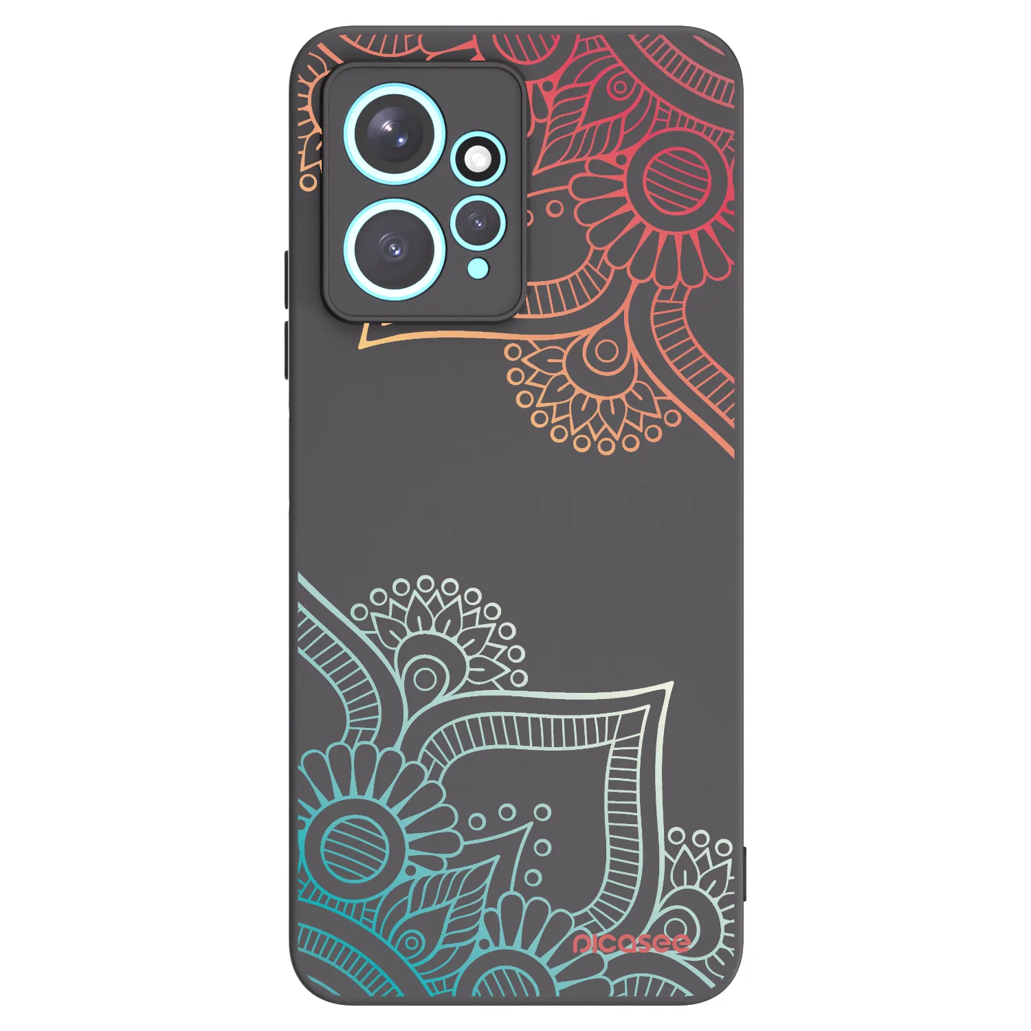 Picasee silikónový čierny obal pre Xiaomi Redmi Note 12 4G - Kvetinový vzor