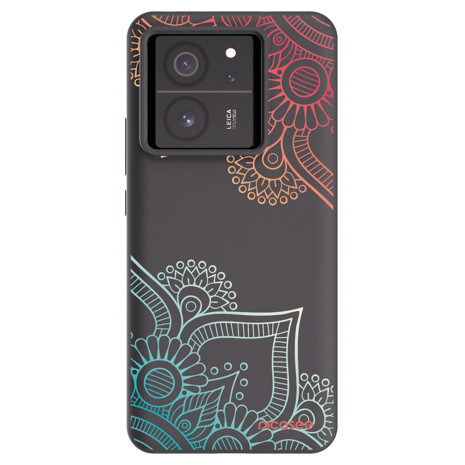 Picasee silikónový čierny obal pre Xiaomi 13T Pro - Kvetinový vzor