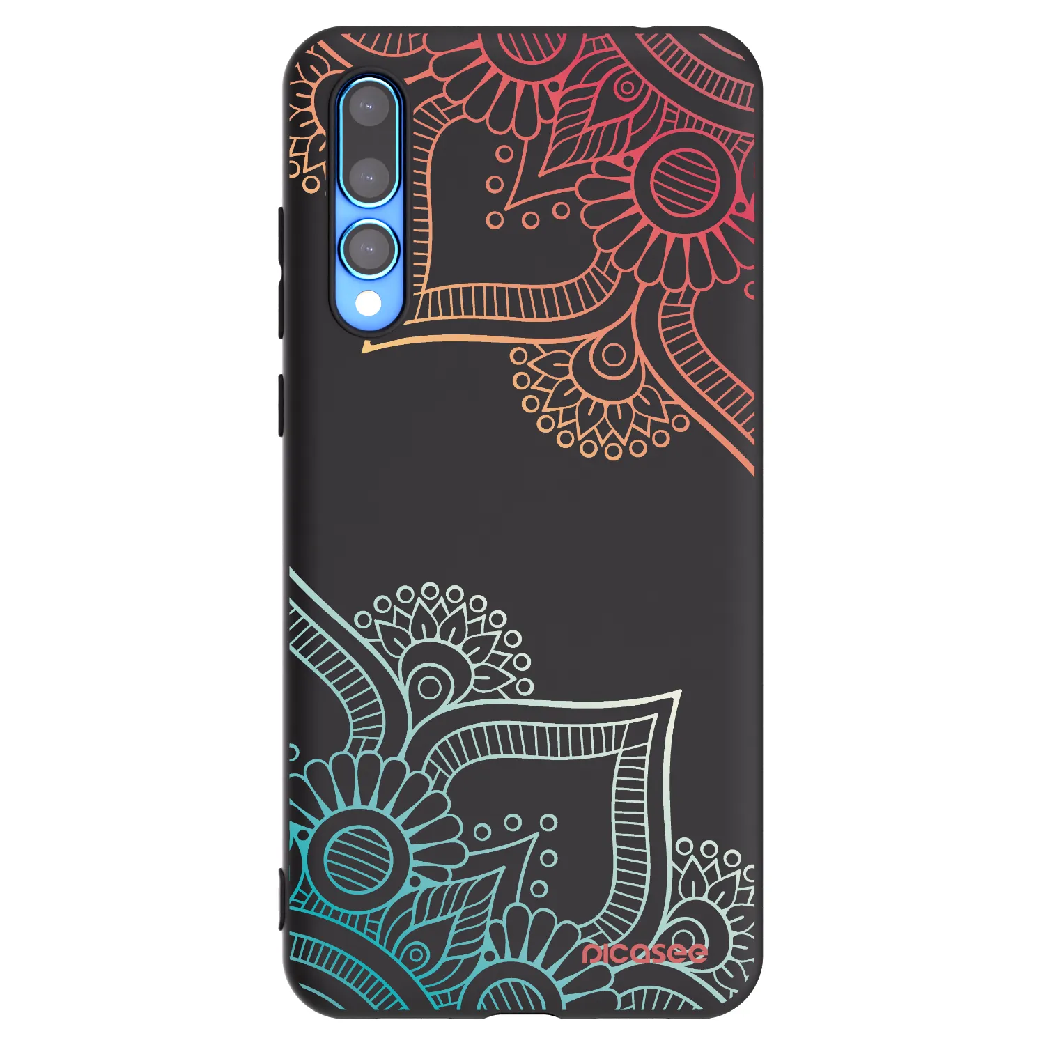 Picasee silikónový čierny obal pre Huawei P20 Pro - Kvetinový vzor