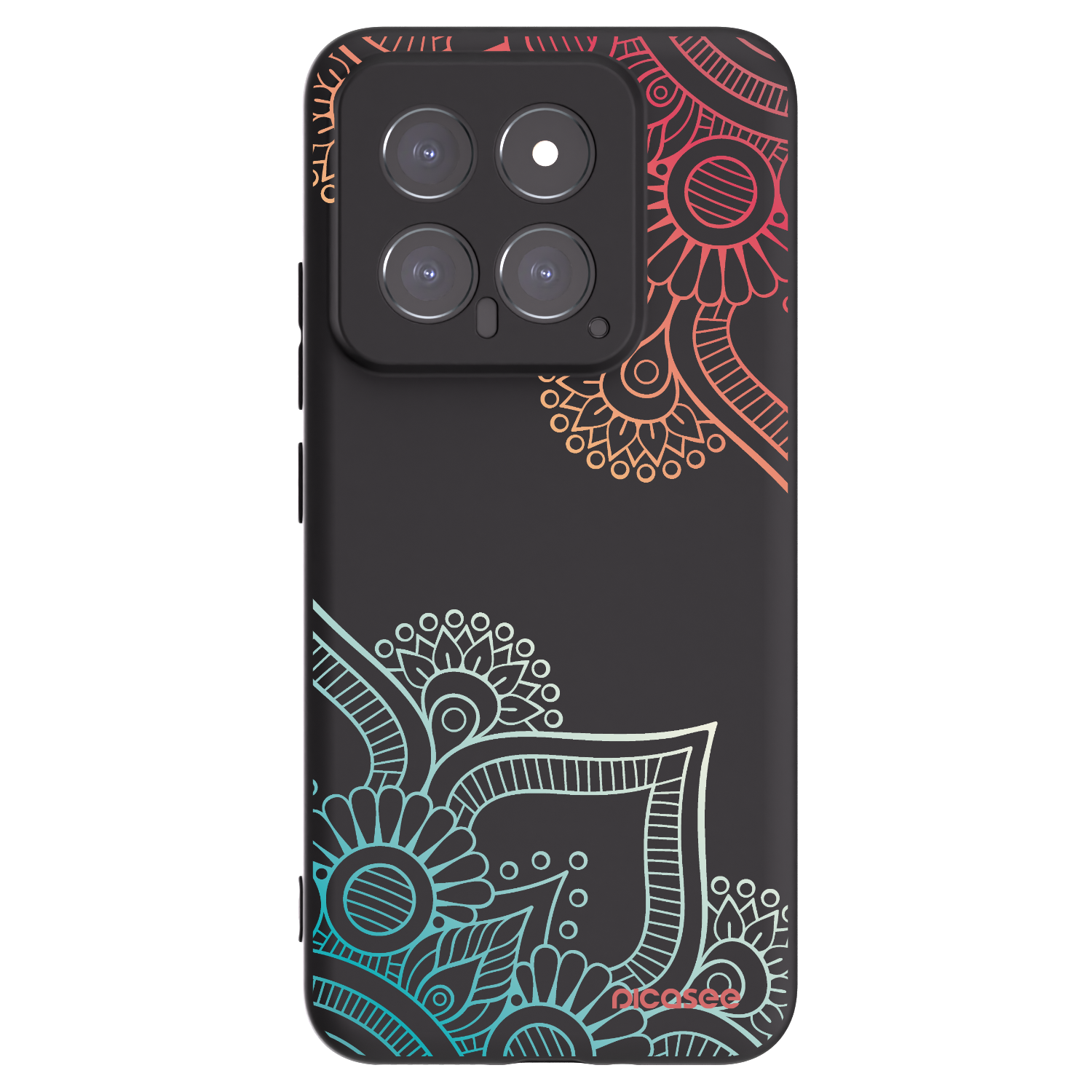 Picasee silikónový čierny obal pre Xiaomi 14 - Kvetinový vzor