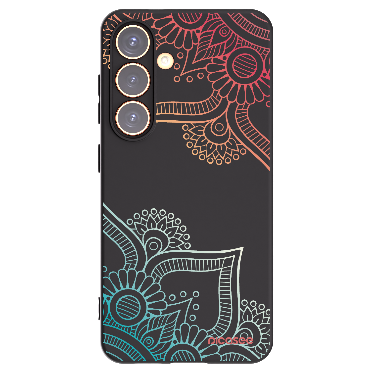 Picasee silikónový čierny obal pre Samsung Galaxy S24 S921B 5G - Kvetinový vzor