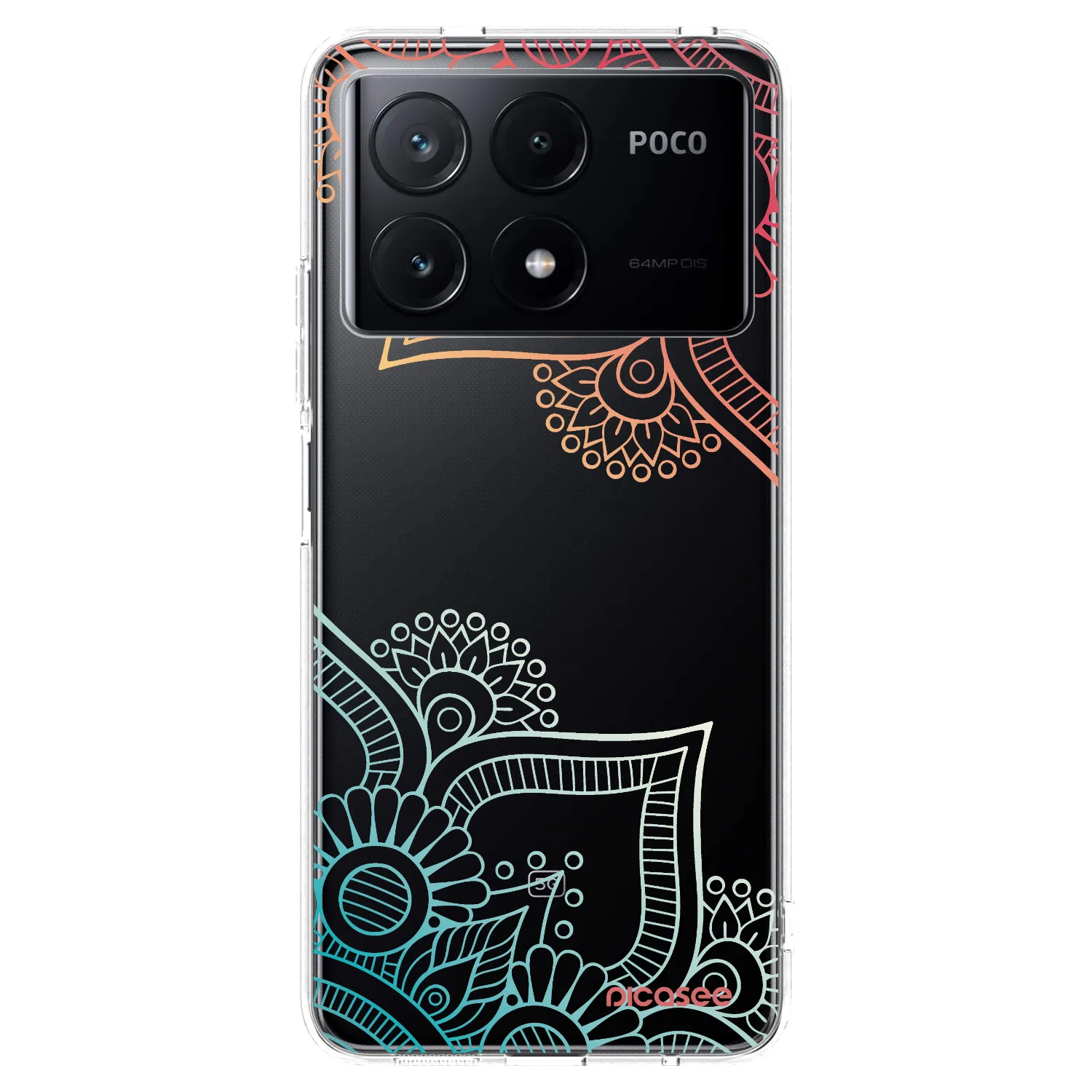 Picasee silikónový prehľadný obal pre Xiaomi Poco X6 Pro - Kvetinový vzor